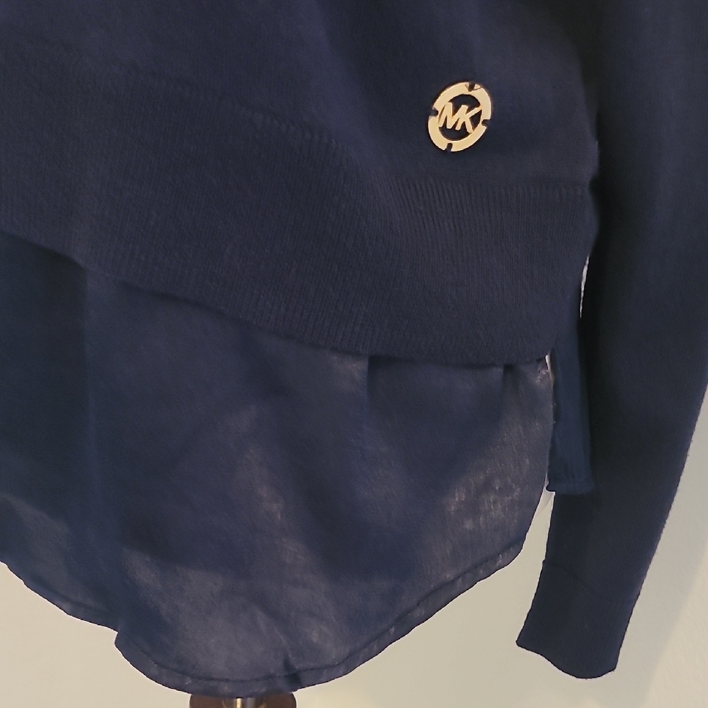 Michael Kors Deep Blue Crew Neck Sweater - Picture 3 of 5